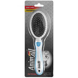 AnimAll (ЕнімАлл) Groom - Гребінець-щітка 2 в 1 для собак та кішок, L зелений