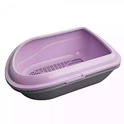 AnimAll (ЕнімАлл) - Туалет для кота з бортиком та сіткою 57x39x23 см фіолетовий