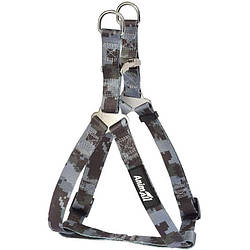 AnimAll (ЕнімАлл) - Шлей нейлоновий з камуфляжним принтом у сірих тонах для собак XS