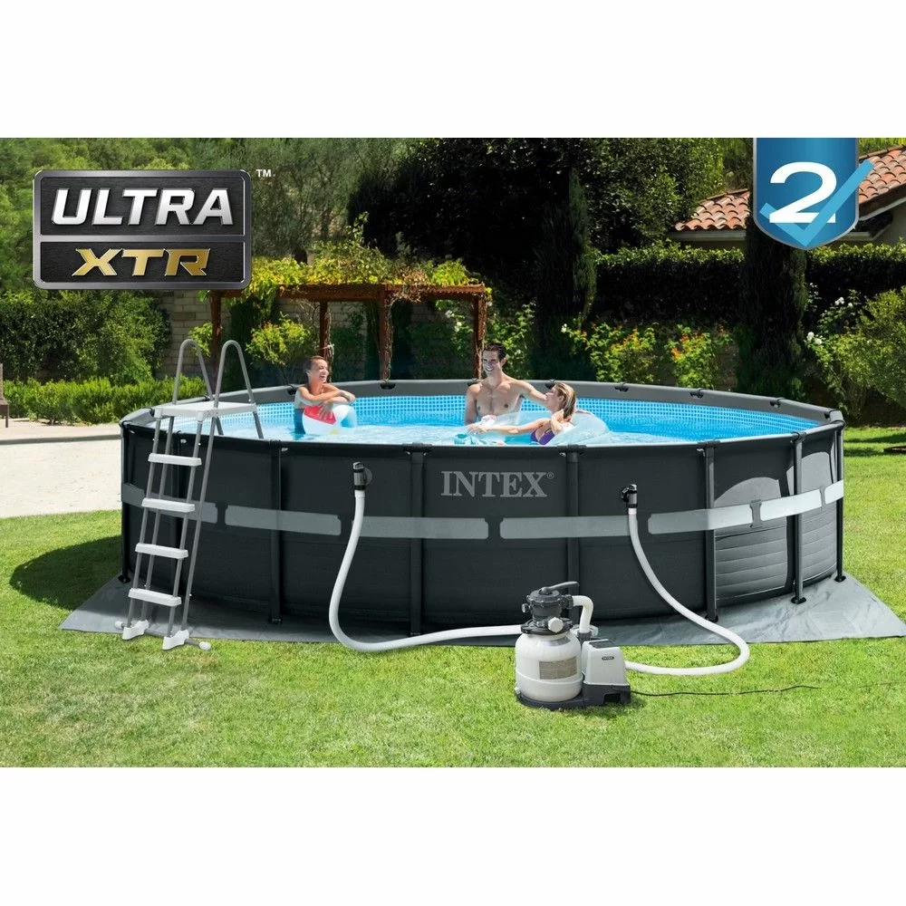 Каркасний басейн Intex 26330 ULTRA XTR з пісочним фільтром, драбиною та тентом 549 х 132 см