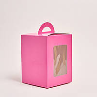 Коробка для кулічів крейдована ВК 140*140*190 рожева