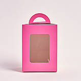 Коробка для кулічів крейдована ВК 140*140*190 рожева, фото 3