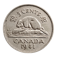 Канада 5 центів, 1941