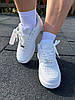 Жіночі та чоловічі кросівки Nike Air Force 1’07 White One взуття Найк Аір Форс білі низькі шкіряні унісекс, фото 5
