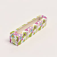 Коробка для макарон з вікном 300*55*60 святкова