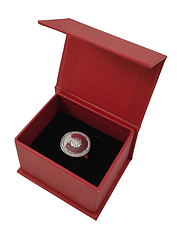 Футляр для каблучки картонний на магніті ТМ-100 бордовий