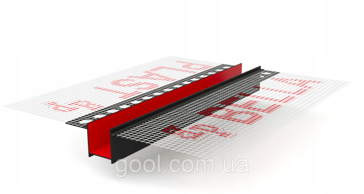 Рустовочний профіль колір чорний Bella Plast BP11 20х20мм ПВХ із сіткою руст (боні) для фасаду 20мм на 20мм 3 метри упак. 20 штук