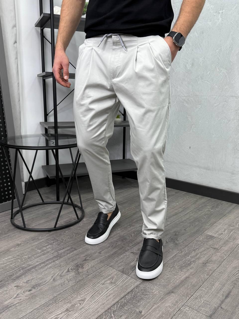 Чоловічі штани брюки H5143 світло-сірі, фото 1