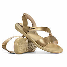 Жіночі сандалі Ipanema бежеві золотисті літні пляжні босоніжки 82429-BD421