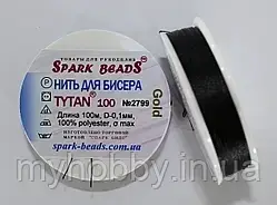 Нитка для бісеру TYTAN 100 - чорна (100м)