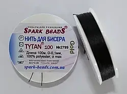 Нитка для бісеру TYTAN 100 - чорна (100м)