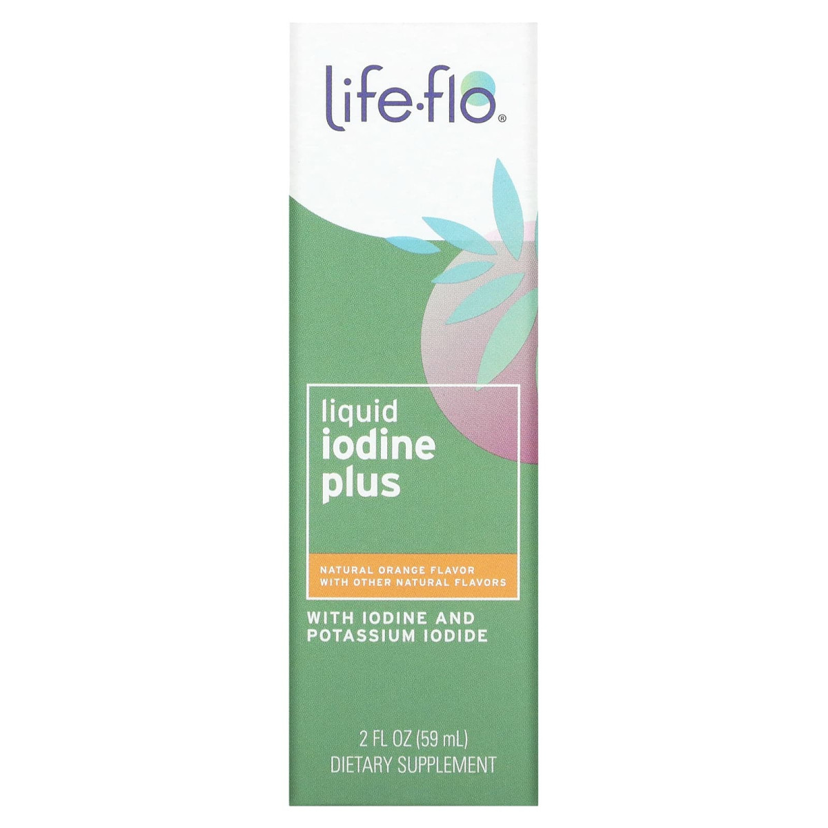 Рідкий йод плюс натуральний смак апельсина, Life-flo, 2 рідк унціі (59 мл)