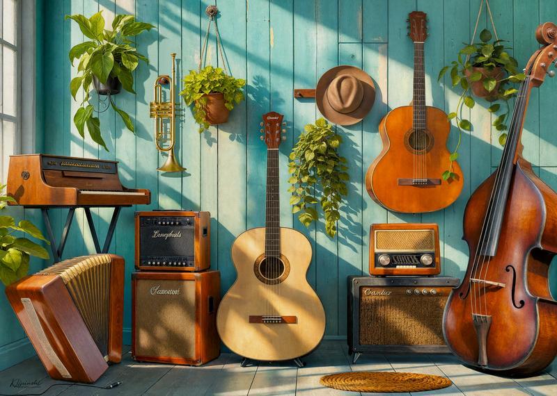 Пазли Гаражні мелодії на 1000 деталей CherryPazzi, фото 1