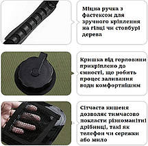 Портативна ємність для душу Bo-Camp Solar Shower Deluxe, 20 л | М'який підвісний душовий бак з термометром і шлангом-розпилювачем, фото 3