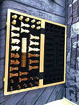 Шахи, шашки 2 в 1 дерев'яні. Дошка 43х43, фото 4