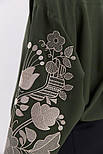 Жіноча вишиванка з коміром і вільним рукавом, фото 4