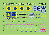 Збірна модель (1:72) Український винищувач МіГ-29 з бомбами JDAM-ER, фото 3