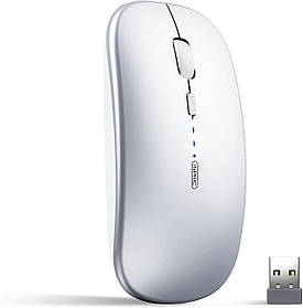 Миша INPHIC Bluetooth, що перезаряджається, з видимим акумулятором, 2,4 ГГц, безшумна, бездротова, 1600 точок