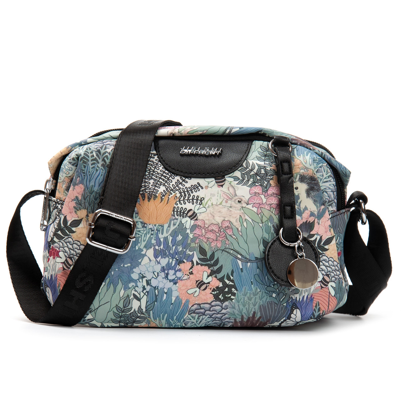 Сумка жіноча крос-боді текстильна поліамід Jielshi 1158 flowers, фото 1