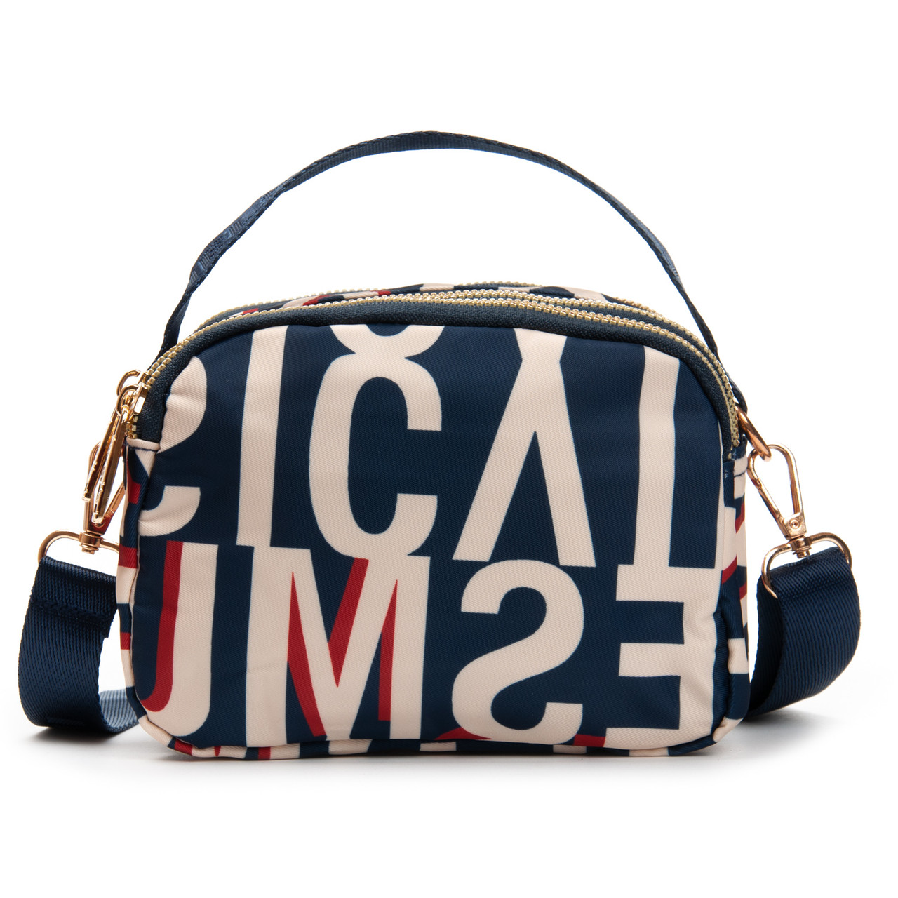 Сумка жіноча крос-боді текстильна поліамід Jielshi 8-31 blue letters, фото 1