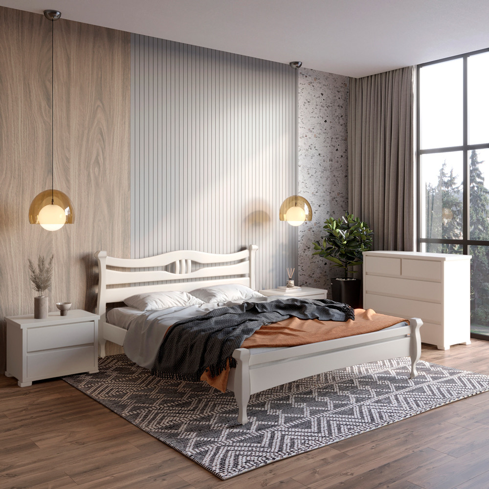 Односпальне дерев'яне ліжко Mebigrand Даллас Бежевий (S2005Y50R) 90х190 см (MBG-6001), фото 1