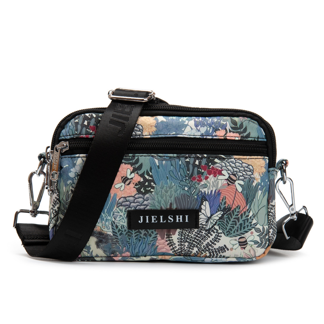 Сумка жіноча крос-боді текстильна поліамід Jielshi C68 flowers, фото 1