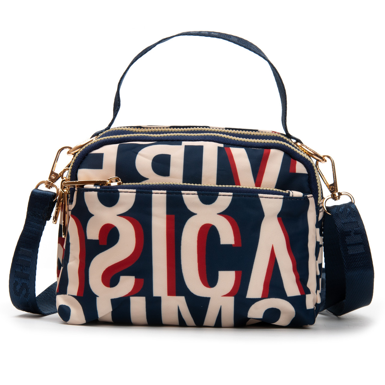 Сумка жіноча крос-боді текстильна поліамід Jielshi F056 blue letters, фото 1