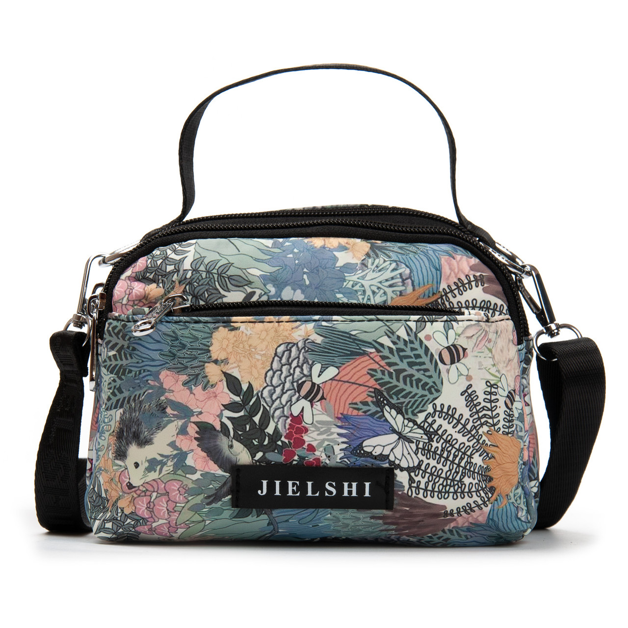 Сумка жіноча крос-боді текстильна поліамід Jielshi F056 flowers