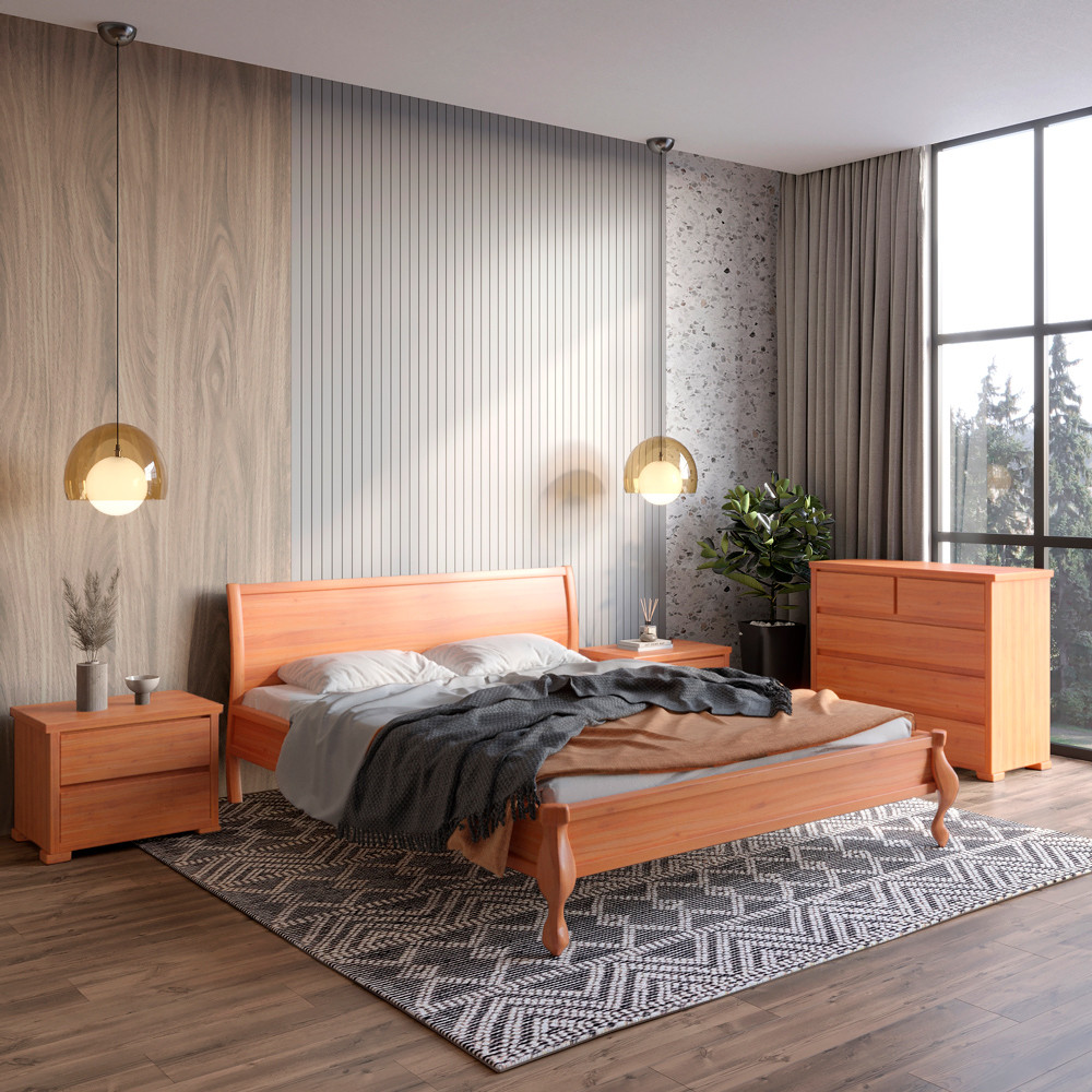 Односпальне дерев'яне ліжко Mebigrand Палермо Яблуня 70х190 см (MBG-11249), фото 1