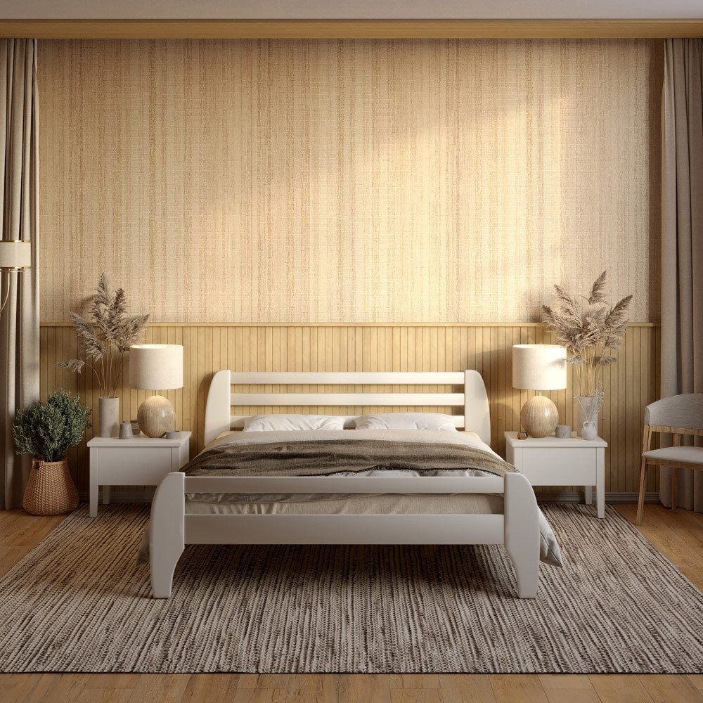 Односпальне дерев'яне ліжко Mebigrand Мілан Бежевий (S2005Y50R) 80х200 см (MBG-6328), фото 1