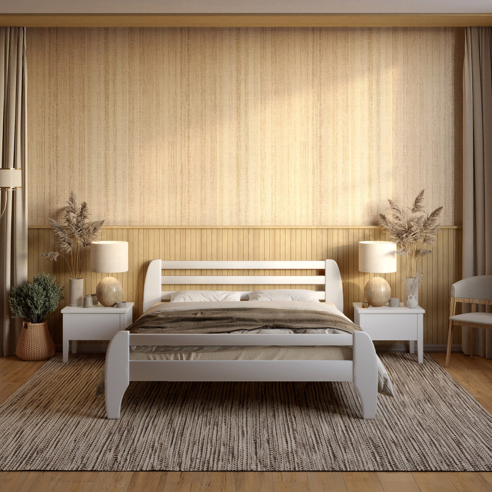 Односпальне дерев'яне ліжко Mebigrand Мілан Білий (RAL9003) 70х200 см (MBG-6407), фото 1