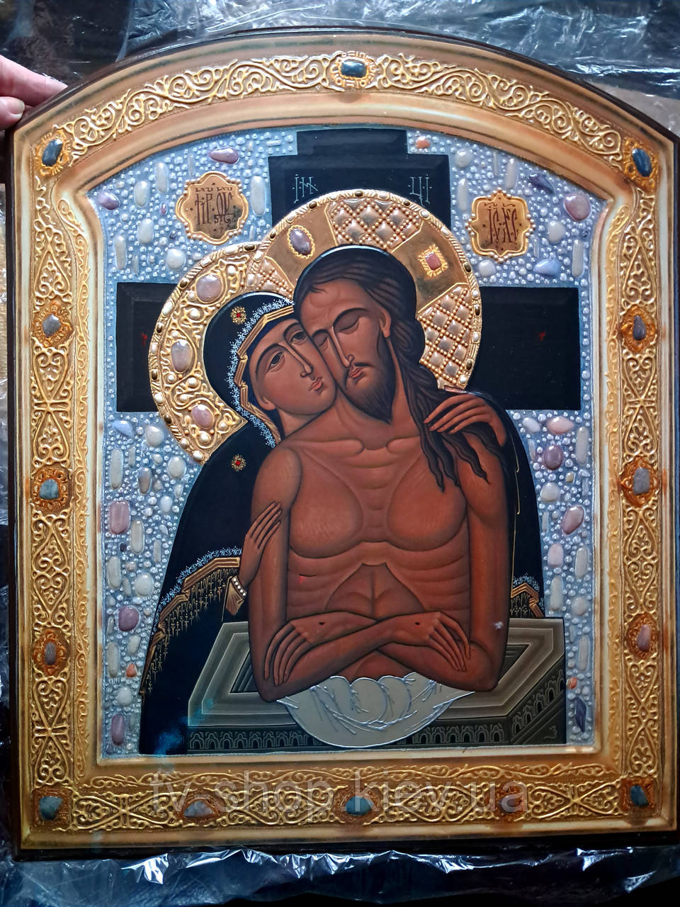 Ікона "Не ридай мені маги" (45 см) (дерево, зроспис), фото 1