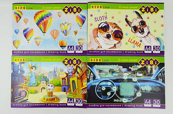 Альбом для малювання на скобі, 30 аркушів, 120 г/м2, KIDS Line ZB.1425