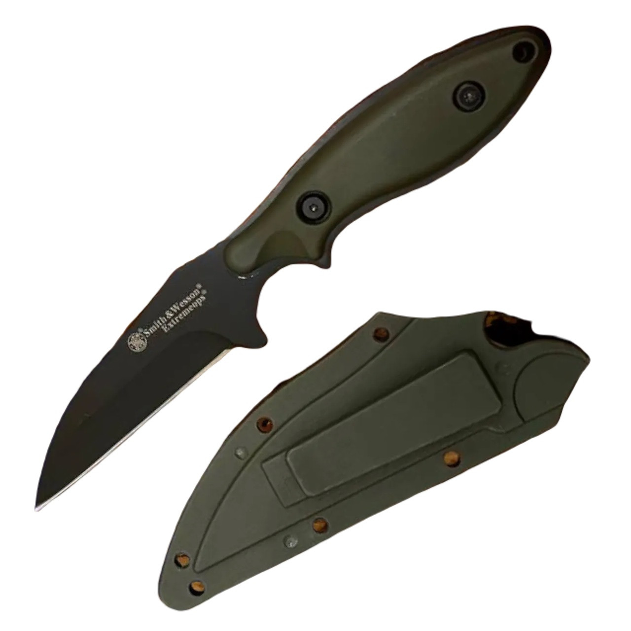 Тактичний мисливський ніж Smith&Wesson 497 із Чохлом 20см Olive Green (7_02198)