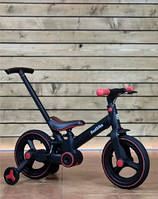 Велосипед-трансформер Best Trike BT-84119 колеса PU 12", батьківська ручка, знімні педалі, ручне гальмо (Чорно-червений)