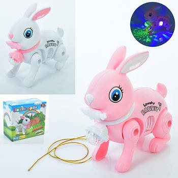 Музична іграшка Заєць 16см, ходить, музика, світло 707-2 G-Rich