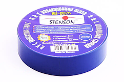 Ізострічка STENSON синя 25 м оригінал, вінілова ізоляційна стрічка стінсон MN-0026