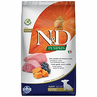 Беззерновий сухий корм Farmina N&D для цуценят дрібних порід, ягня з гарбузом і чорницею 2.5 кг