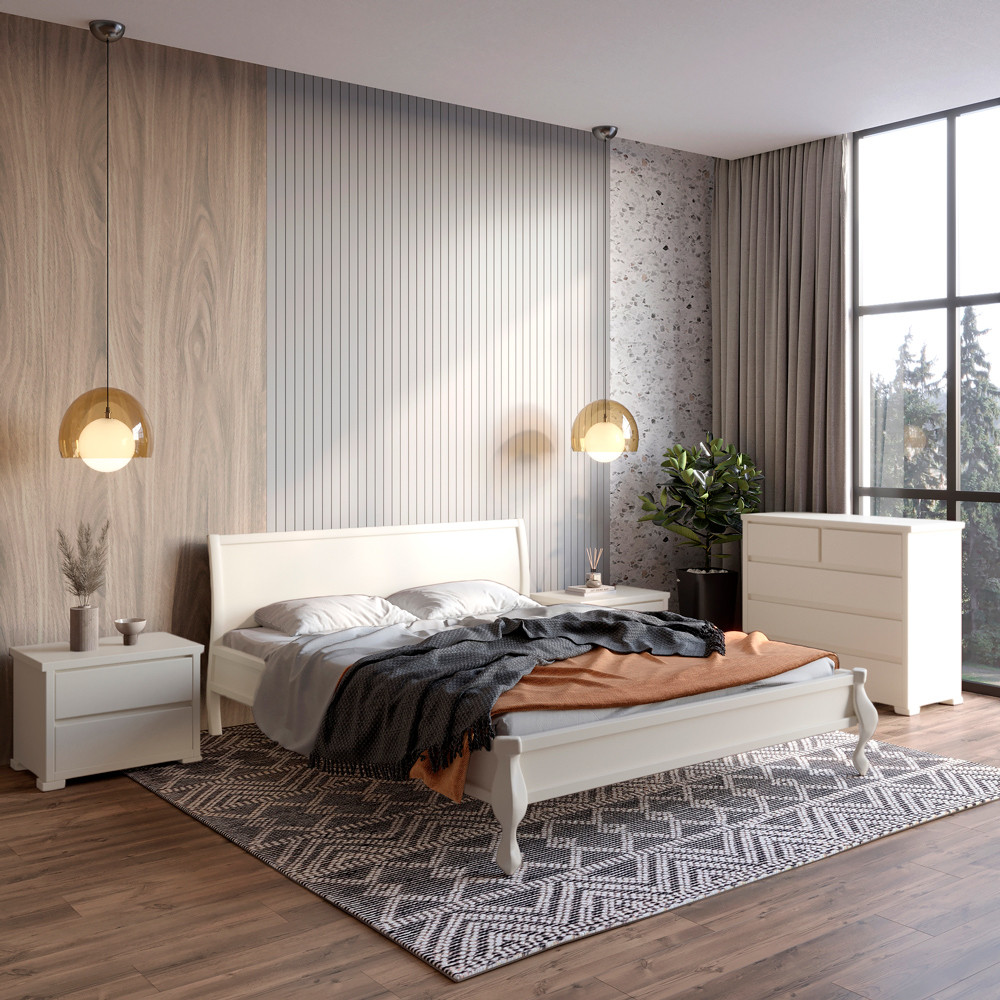 Односпальне дерев'яне ліжко Mebigrand Палермо Айворі (S0505Y30R) 80х200 см (MBG-11336), фото 1