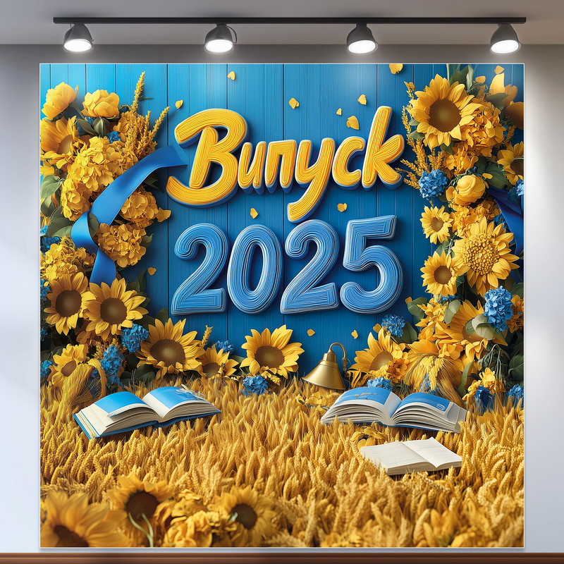 Банер для фотозони "Випуск 2025" | 1.2×1.2 м | Шкільний фон для випускного №41003