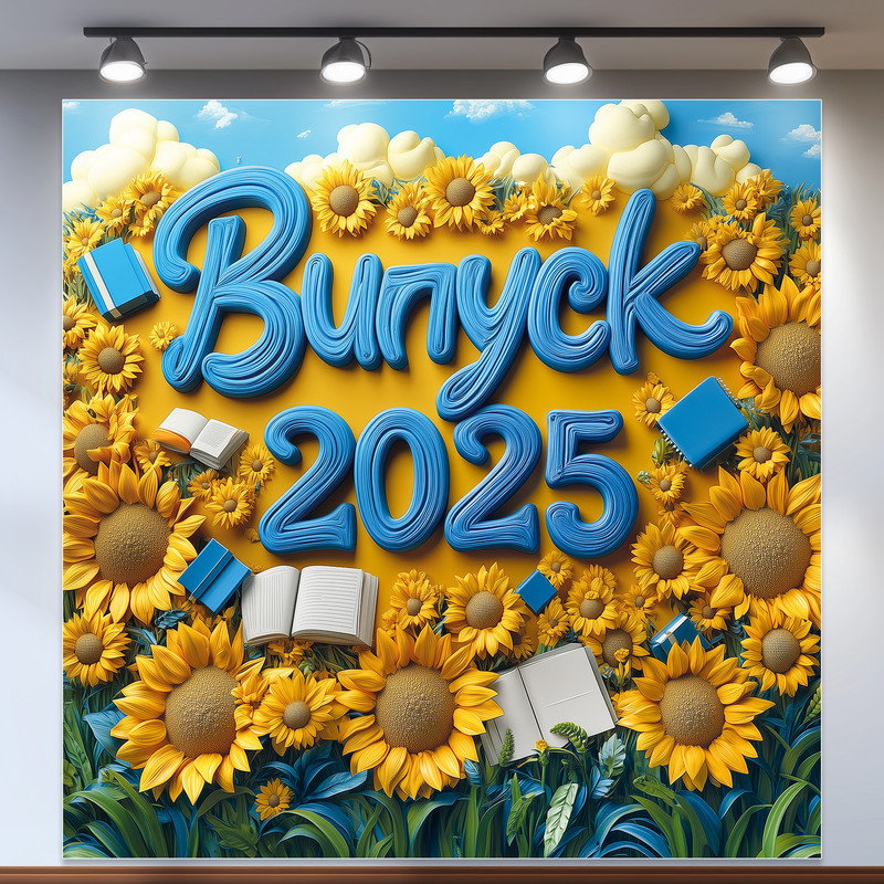 Банер для фотозони "Випуск 2025" | 1.2×1.2 м | Шкільний фон для випускного №41004