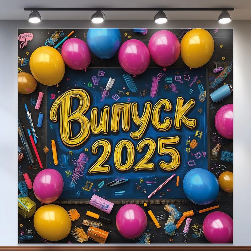 Банер для фотозони "Випуск 2025" | 1.2×1.2 м | Шкільний фон для випускного №41005