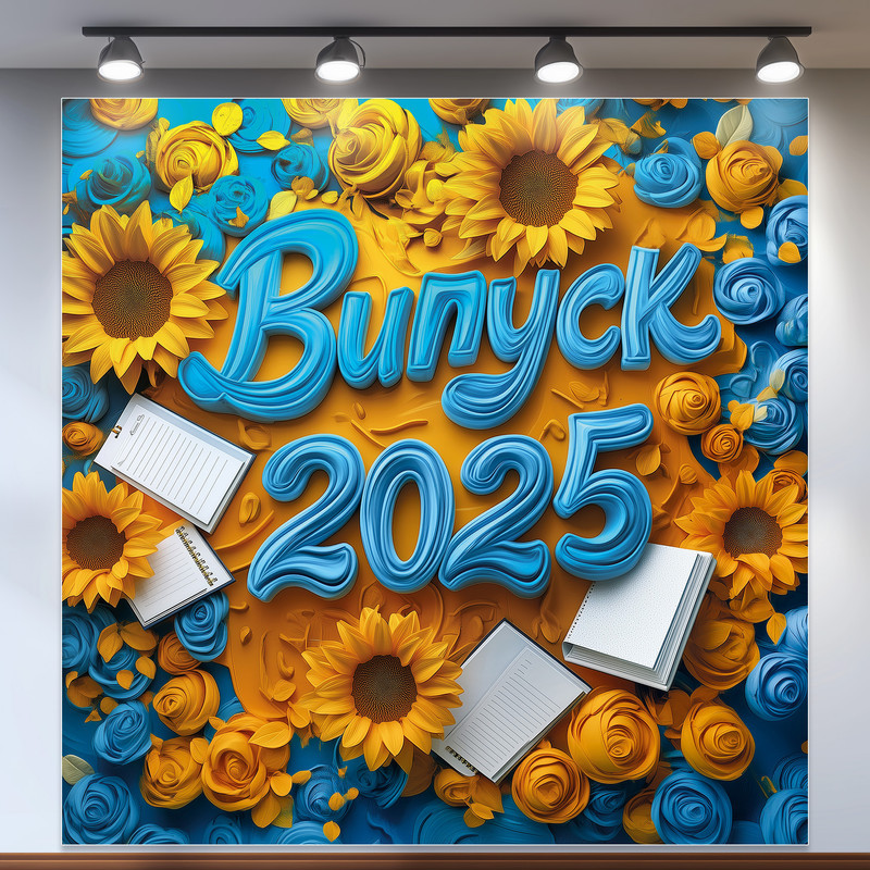 Банер для фотозони "Випуск 2025" | 1.2×1.2 м | Шкільний фон для випускного №41008