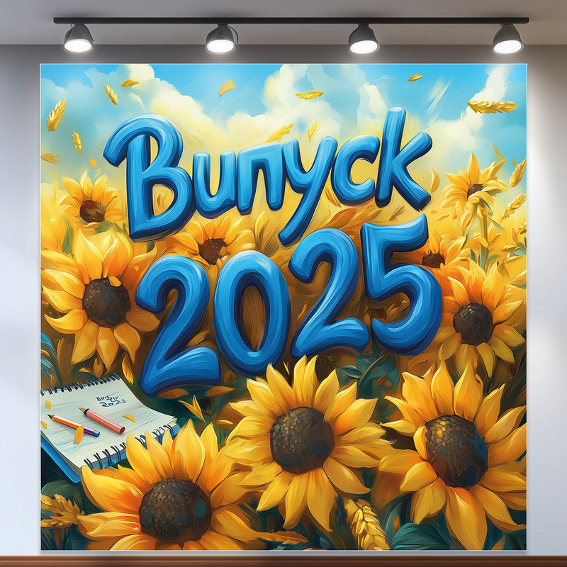Банер для фотозони "Випуск 2025" | 1.2×1.2 м | Шкільний фон для випускного №41012