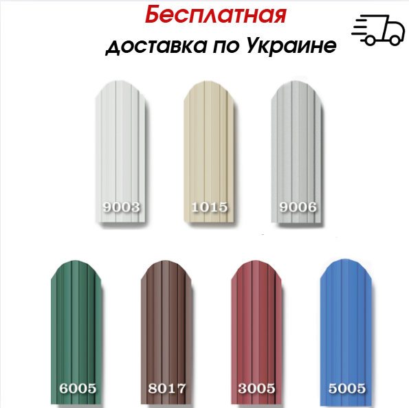 Металевий штахетник, ширина 115 мм, різні кольори, фото 1