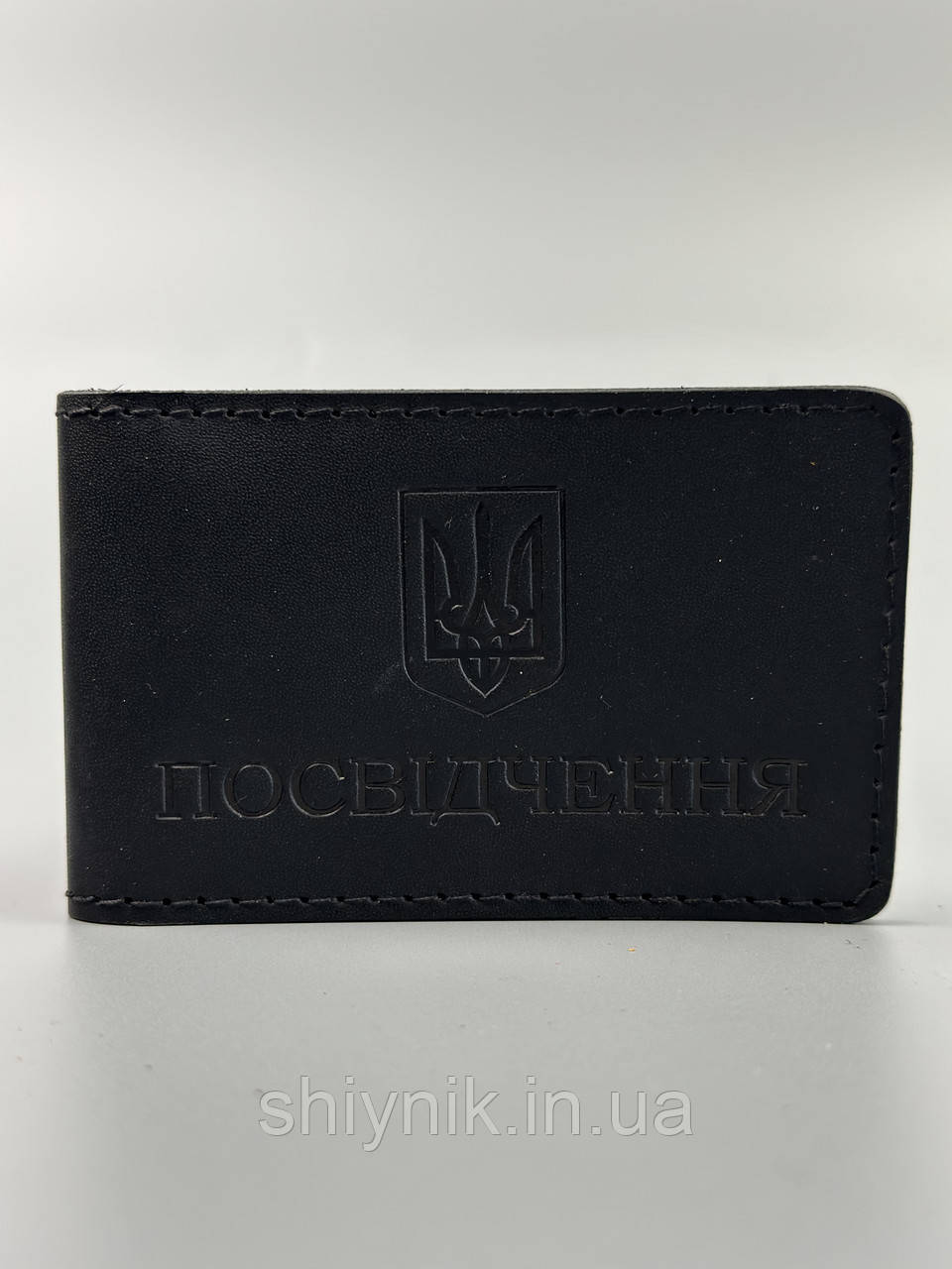 Шкіряна обкладинка для ПОСВІДЧЕННЯ чорна