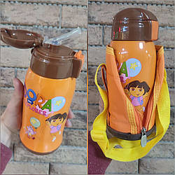 Термос с трубочкою в чохлі Даша Мандрівниця ,400 мл