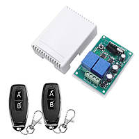433МГц 2-канальний бездротовий вимикач 12 В + Два пульти