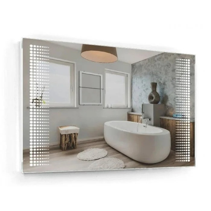 Дзеркало з підсвіткою в рамі Monza-R у ванну 1200×900 сенсорний вимикач