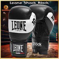 Боксерські рукавички Leone Shock Black 12 унцій натуральна шкіра Nappa, пінно-гелевий наповнювач, для тренувань і спарингів
